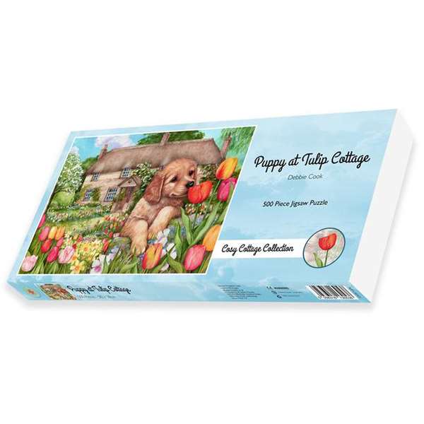 All Jigsaw Puzzles Puppy at Tulip Cottage - Debbie Cook Jigsaw Puzzle (500 Pieces)