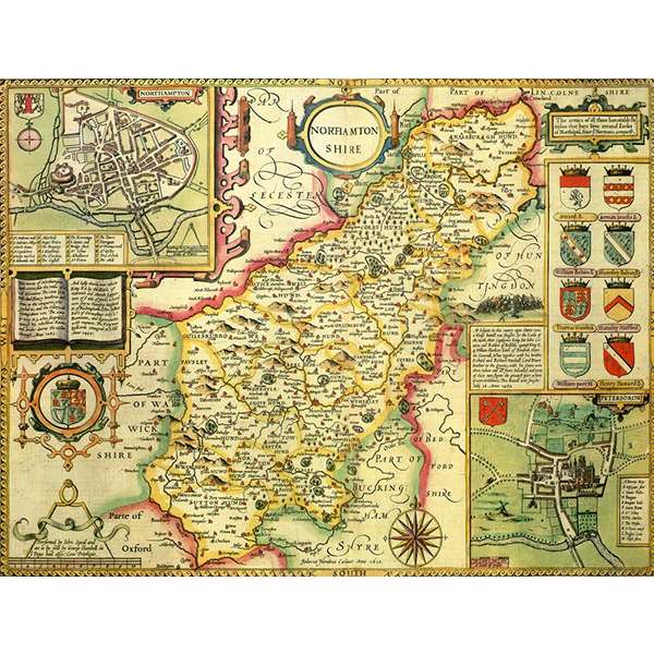 HISTORICAL MAP NORTHAMPTONSHIRE 400 PIECE JI The Happy Puzzle Company   Northamtonshire600 