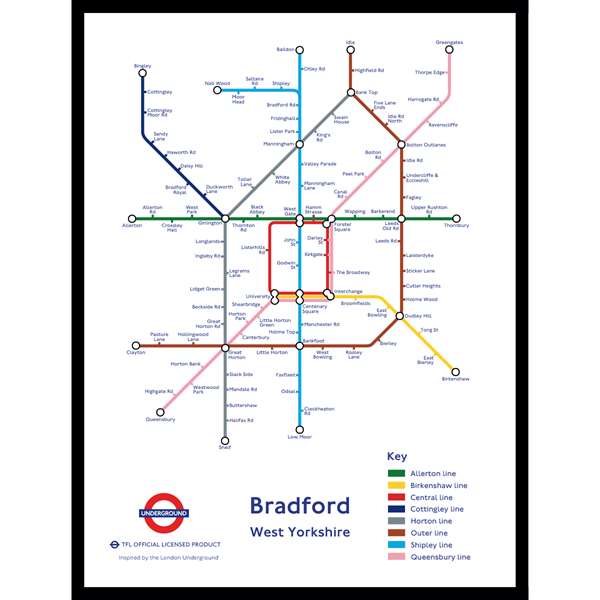 BRADFORD UNDERGROUND JIGSAW MAP (HPCUG1000)