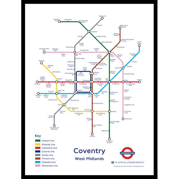 COVENTRY UNDERGROUND JIGSAW MAP (HPCUG1000)